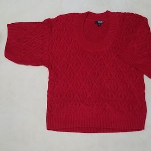 a.n.a. red short sleeve sweater